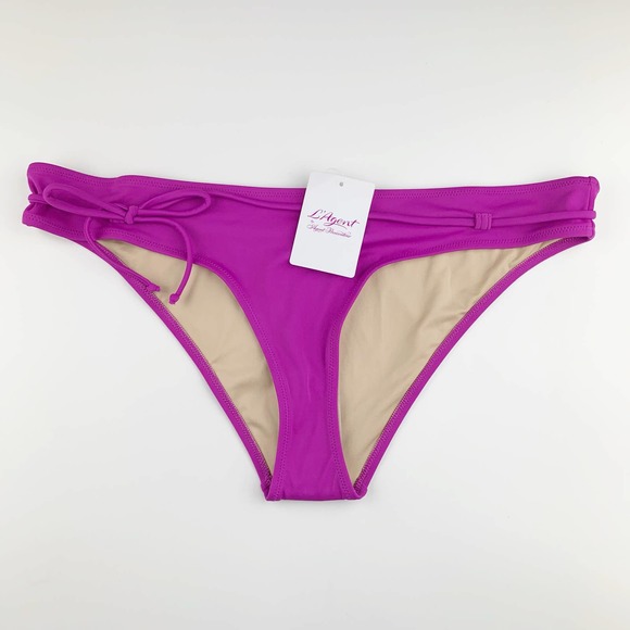 New L’Agent by Agent Provocateur Honore Bikini Bottom Purple Swim Women’s XL - Picture 2 of 10